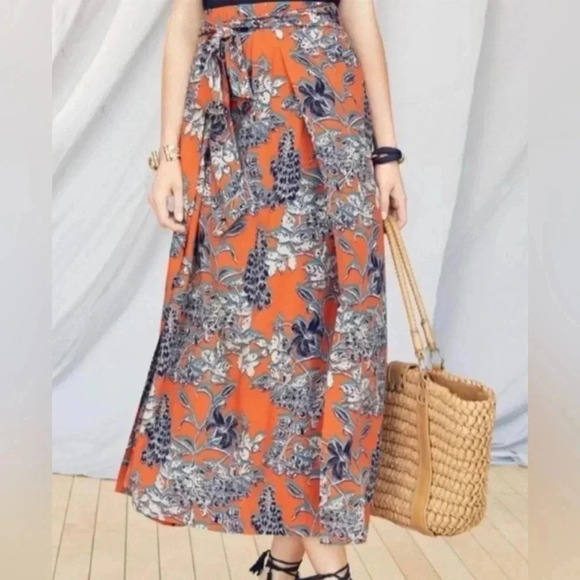 Cabi Calypso Maxi Skirt Paradise Floral Faux Wrap Sash Elastic Style 5250 size S - Picture 2 of 10